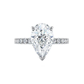 Pear Shape Diamond Solitaire Engagement Ring
